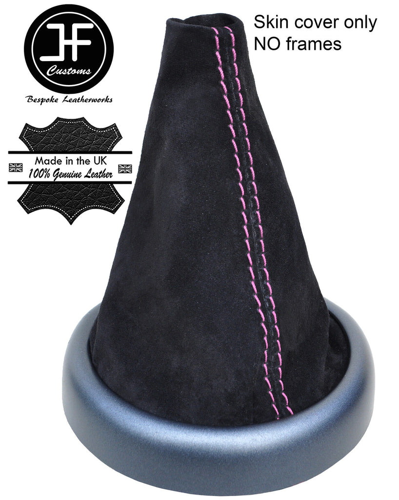 PINK STITCHING REAL SUEDE MANUAL GEAR GAITER FOR BMW MINI R50 R52 2001-2006