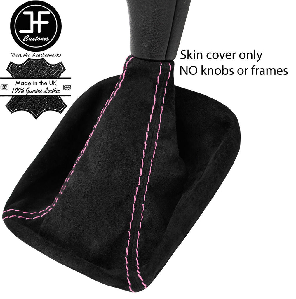 PINK STITCH REAL SUEDE MANUAL GEAR GAITER FOR SUBARU IMPREZA WRX STI 2005-2007