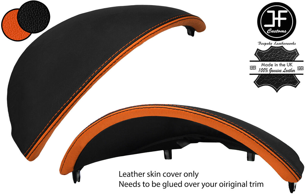 BLACK ORANGE SPEEDO HOOD INSTRUMENT REAL LEATHER COVER FOR MAZDA MX5 MK3 05-15