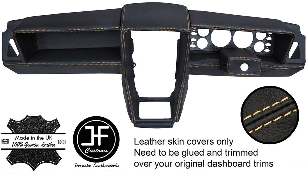 CREAM STITCH REAL LEATHER 1 PIECE DASH DASHBOARD COVER FITS LOTUS ELITE ECLAT S1