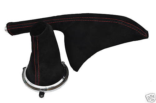 FITS HONDA CIVIC TYPE R GAITERS SET PU SUEDE NEW RED STIT CUSTOM NEW MADE IN UK