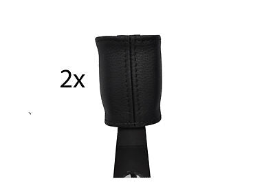 black stitching FITS TOYOTA YARIS 99-05 2X FRONT SEAT BELT STALK LEATHER COVERS