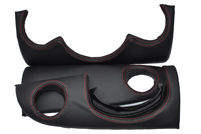 red stitch FITS BMW MINI ONE COOPER S 04-07 THREE PIECE DASH KIT LEATHER COVERS