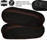 RED STITCHING 2X SEAT ARMREST LEATHER COVERS FITS ISUZU TROOPER 1991-2002