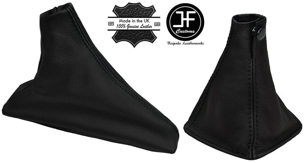 BLACK STITCH FITS LEXUS IS 2005-2013 BLACK LEATHER GEAR HANDBRAKE GAITER SET