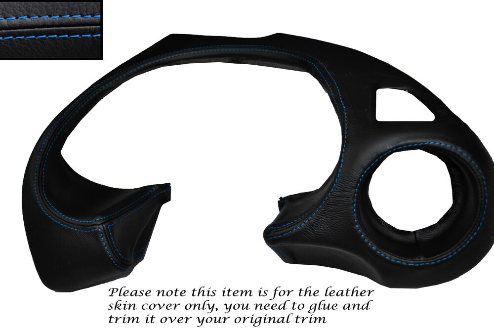 BLUE STITCH SPEEDO DASH SURROUND TRIM LEATHER SKIN COVER FITS MAZDA RX8 03-12