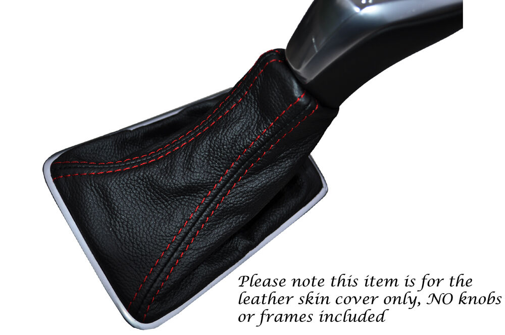 RED STITCHING LEATHER MANUAL GEAR GAITER FITS VOLVO V40 2012-2015 CUSTOM NEW