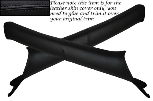 BLACK STITCH FITS TOYOTA CELICA MK7 99-05 2X WINDSCREEN PILLAR LEATHER COVERS