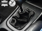 BLACK STITCH MANUAL LEATHER GEAR GAITER FITS HONDA CIVIC 5D 1995-2001 CUSTOM NEW
