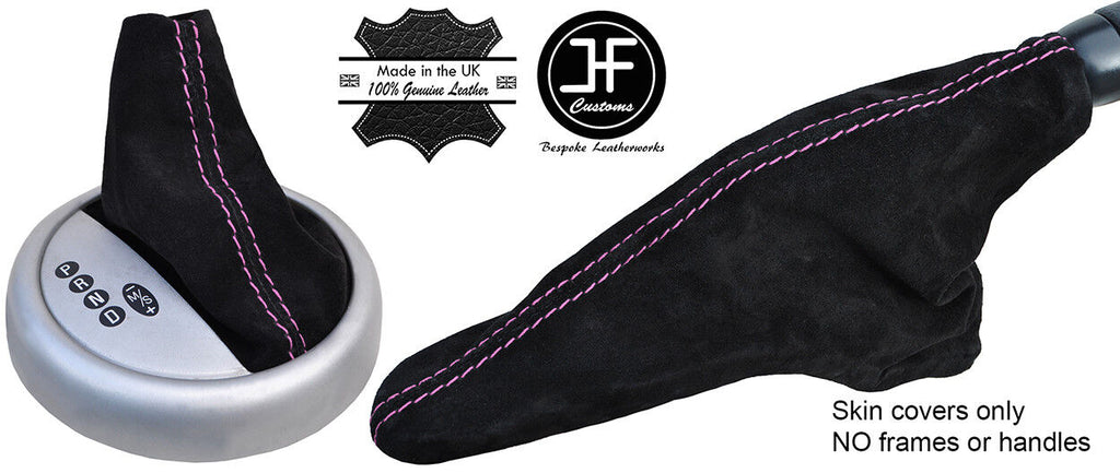 PINK STITCH SUEDE AUTOMATIC GEAR & HANDBRAKE GAITER FOR BMW MINI R50 R52 01-06