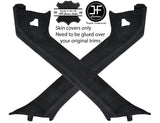 BLACK  STITCH 2X A PILLAR SUEDE COVERS FITS BMW Z4 E85 ROADSTER 03-09 STYLE 2