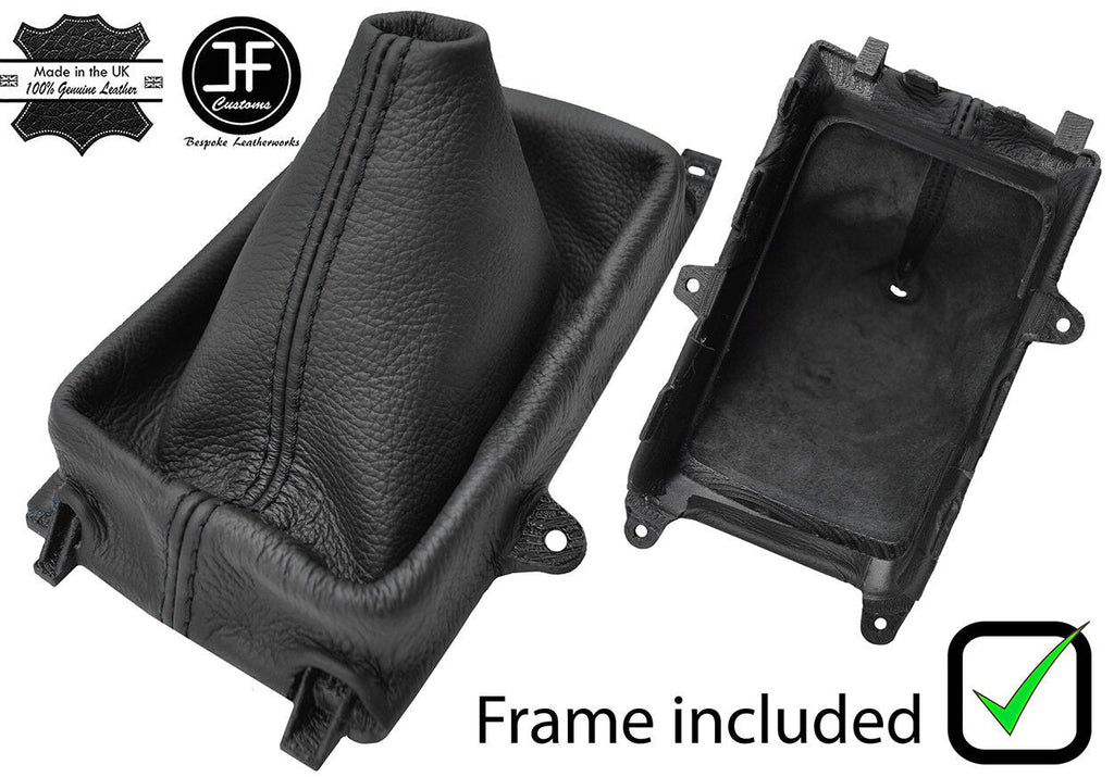 BLACK STITCH LEATHER MANUAL GEAR GAITER+PLASTIC FRAME FITS MAZDA 6 2002-2007