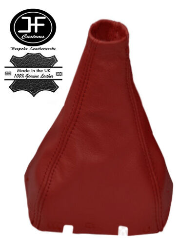 DARK RED LEATHER MANUAL GEAR STICK GAITER FITS SEAT IBIZA 6J 2008-2015