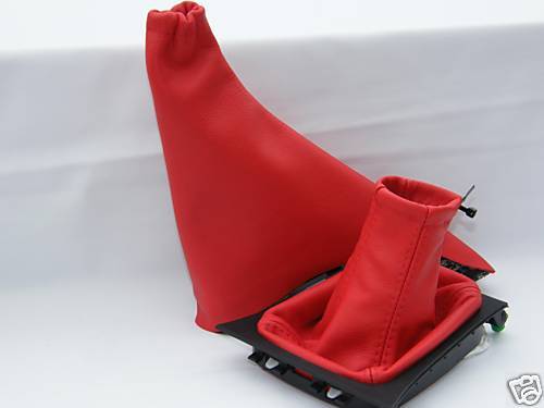 FITS CORSA B GSI RED LEATHER GEAR STICK & HANDBRAKE SET CUSTOM NEW MADE IN UK