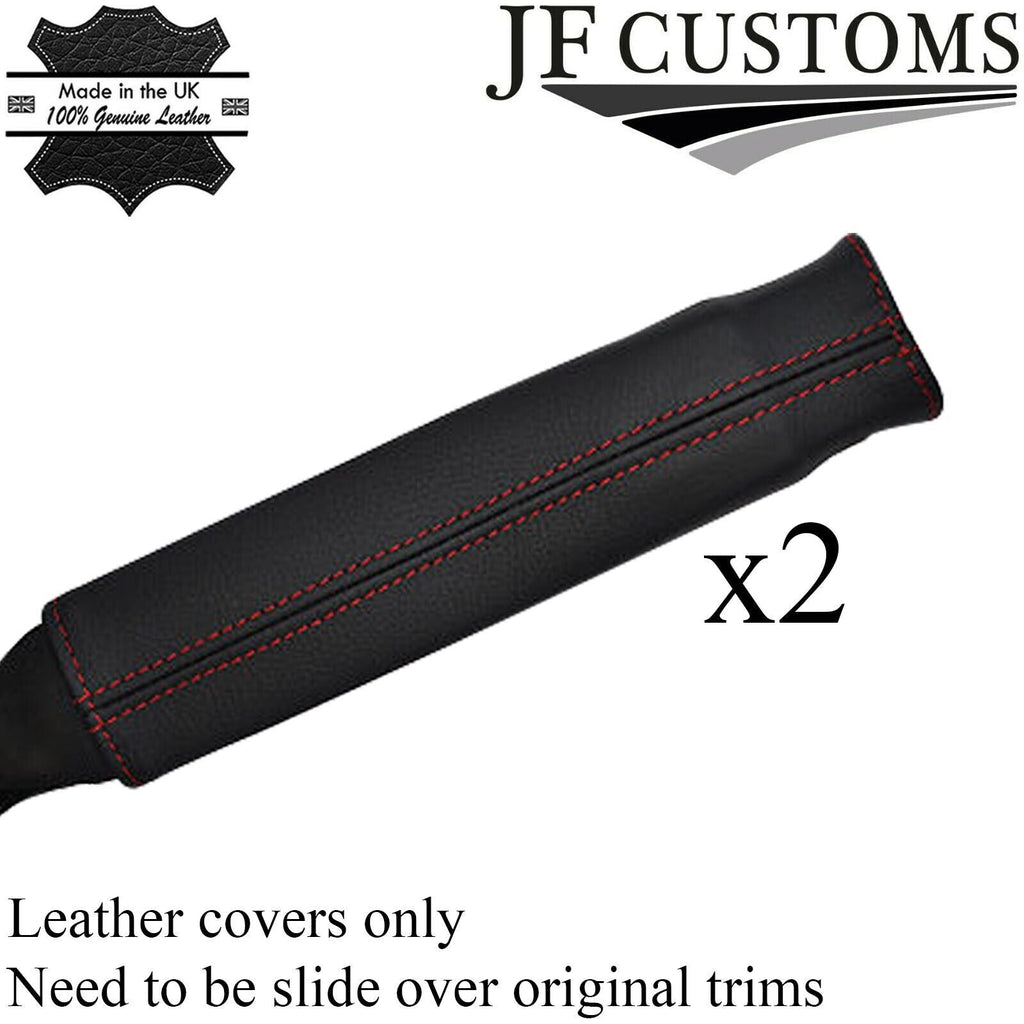 red stitch FITS MAZDA MX5 MK1 90-97 2X FRONT SEAT BELT STALK LEATHER COVERS