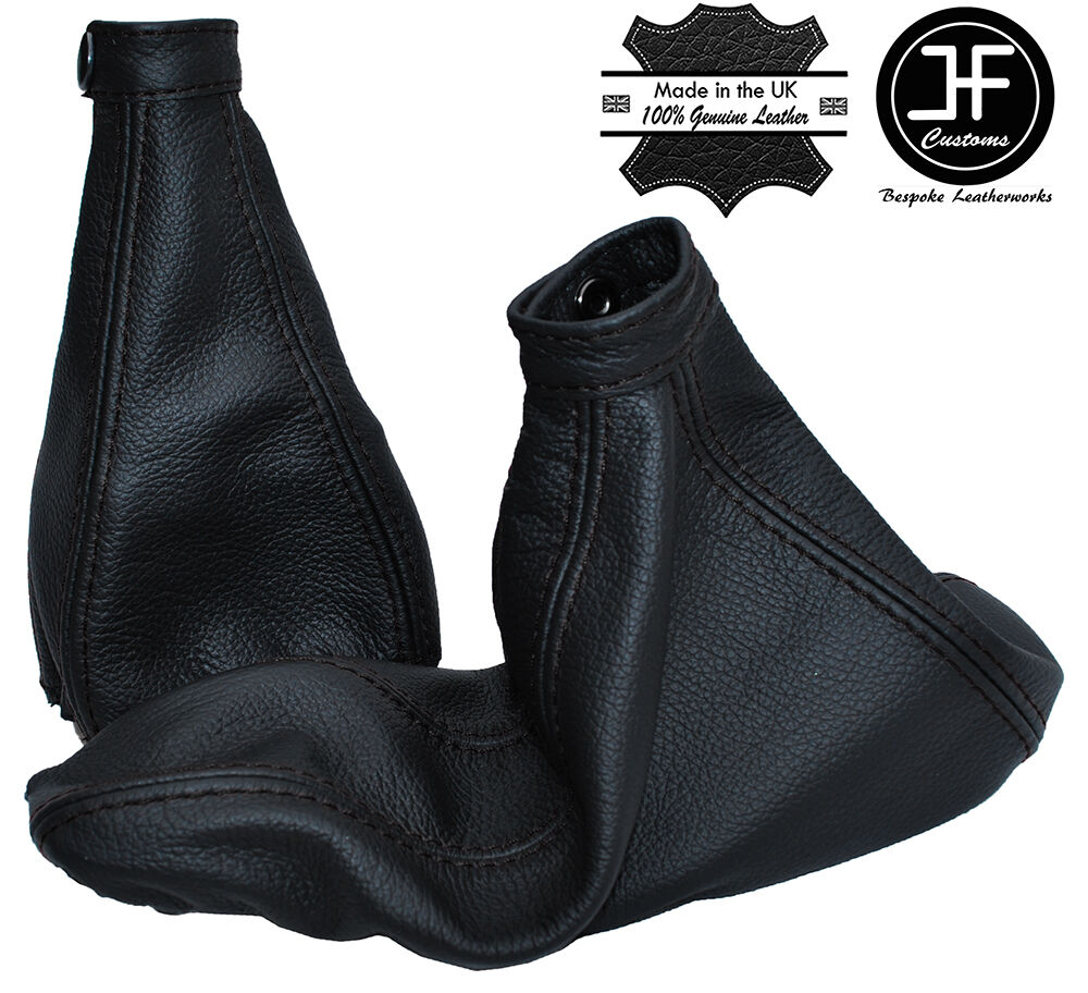 BLACK STITCH LEATHER AUTO AUTOMATIC GEAR HANDBRAKE GAITER FITS ALFA ROMEO 156