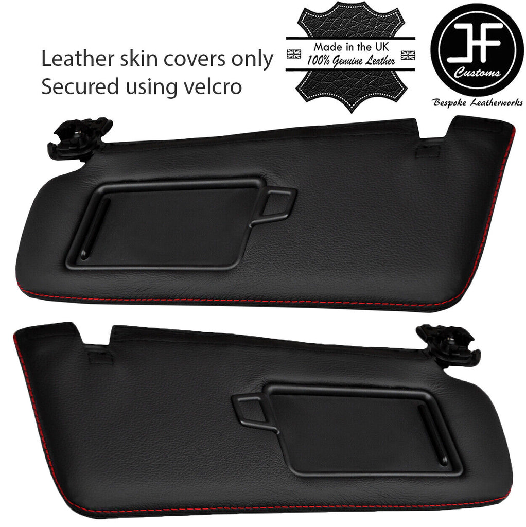 RED STITCHING 2X SUN VISORS LEATHER COVERS FITS KIA STINGER 2017-2019 CUSTOM NEW