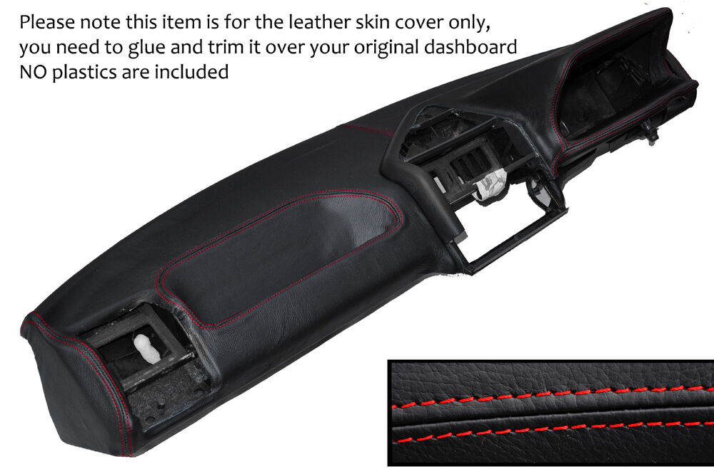 RED STITCH DASH DASHBOARD LEATHER SKIN COVER FITS PEUGEOT 205 MK2 1988-1994