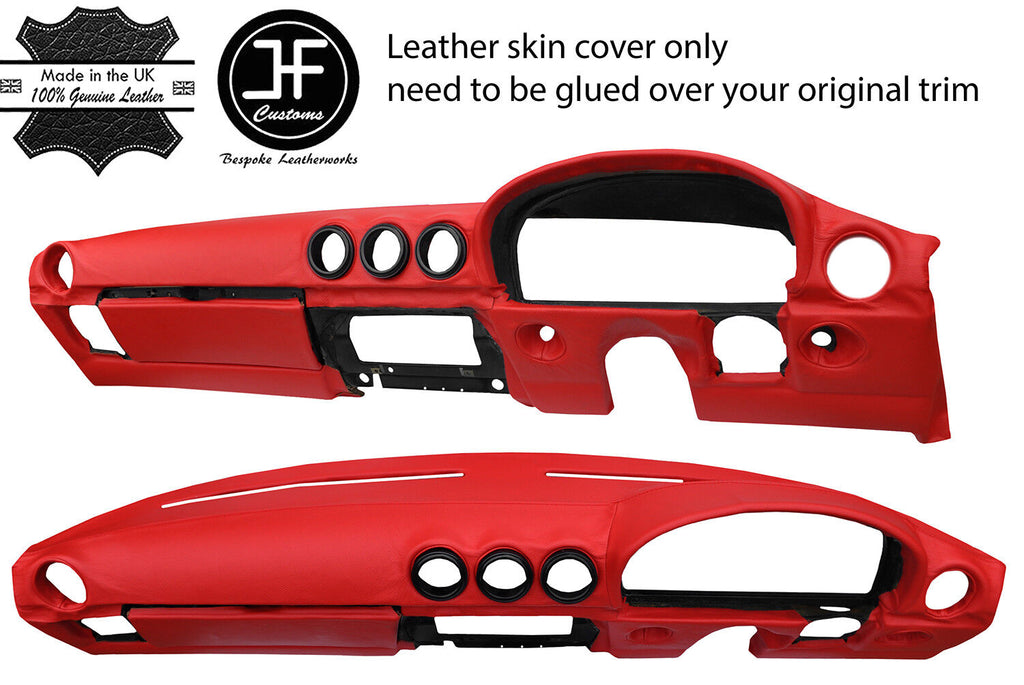 RED DASH DASHBOARD REAL LEATHER COVER FITS MERCEDES SL C107 R107 1971-1989