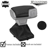 BLACK LEATHER AUTO GEAR GAITER AND TOP KNOB COVER + FRAMES FOR AUDI A7 18-22