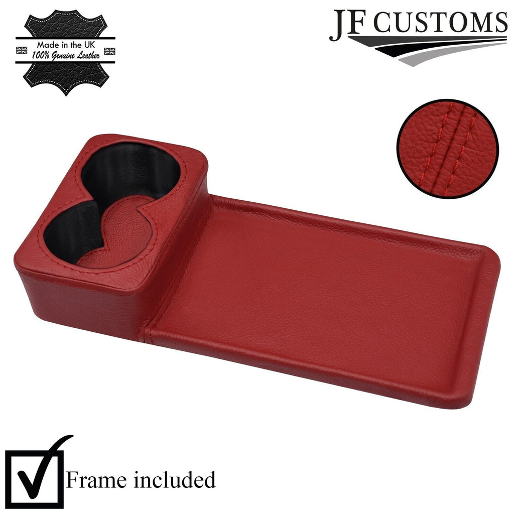 D RED LEATHER COVERED CONSOLE CUP HOLDER TRIM FITS MERCEDES W126 S CLASS 79-91