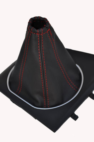 FITS FORD MONDEO Mk3 03-06 GAITER BEST LEATHER RED STITCH CUSTOM NEW MADE IN UK