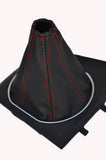 FITS FORD MONDEO Mk3 03-06 GAITER BEST LEATHER RED STITCH CUSTOM NEW MADE IN UK