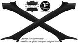 BLACK REAL LEATHER 2X A PILLAR COVERS FOR MAZDA RX7 FC3S 86-91 CONVERTIBLE