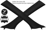BLACK STITCH 2X A PILLAR REAL LEATHER COVERS FITS BMW X5 E70 2007-2013