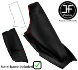 RED  STITCH CARBON FIBRE VINYL HANDBRAKE BOOT WITH FRAME FOR CORVETTE C5 97-04