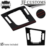 RED STITCH LEATHER GEAR SURROUND COVER+FRAME FOR BMW E46 99-05 COUPE JF2