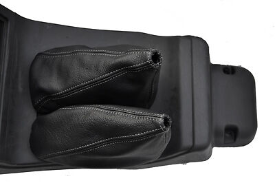 grey stitch FITS MITSUBISHI L200 WARRIOR 98-05 LEATHER GEAR GAITER+HI LO GAITER