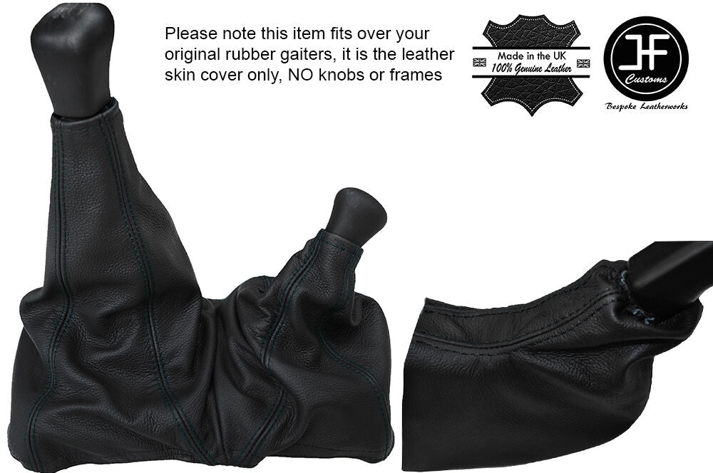 BLACK STICH FULL LEATHER GEAR & HANDBRAKE GAITER FITS LAND ROVER DEFENDER 07-16