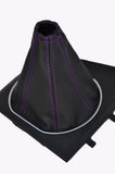 FITS FORD MONDEO Mk3 03-06 GAITER BEST LEATHER PURPLE STITCH CUSTOM NEW