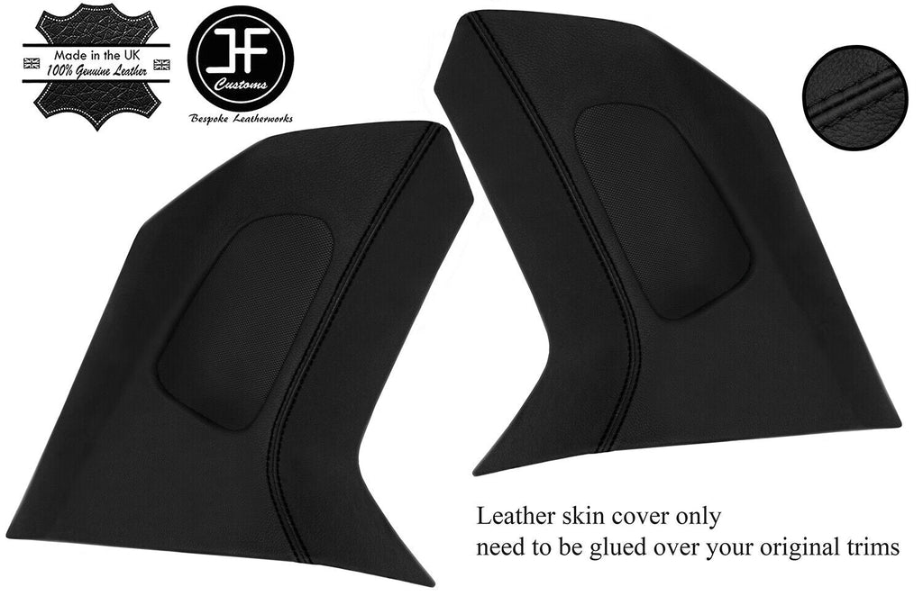 BLACK STITCH 2X REAR D PILLAR REAL LEATHER COVERS FITS BMW X5 E70 2007-2013