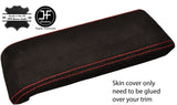 RED STITCHING REAL SUEDE ARMREST LID COVER FITS VW BEETLE 2011-2016 CUSTOM NEW