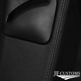 FOR CHEVROLET CAMARO 16-20 BLACK STITCH LEATHER 2X UPPER B PILLAR COVER