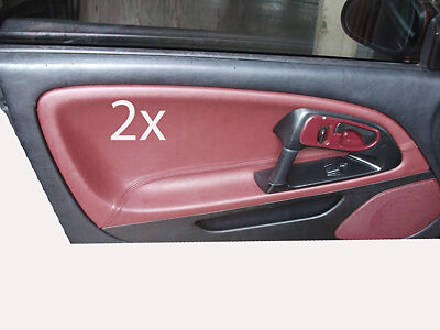 dark red leather FITS  MITSUBISHI FTO 2 x DOOR CARD LEATHER COVERS CUSTOM NEW