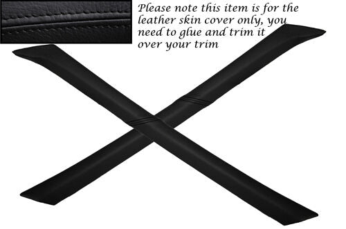 BLACK STITCHING FITS PEUGEOT 205 2X WINDSCREEN A PILLAR LEATHER SKIN COVERS ONLY
