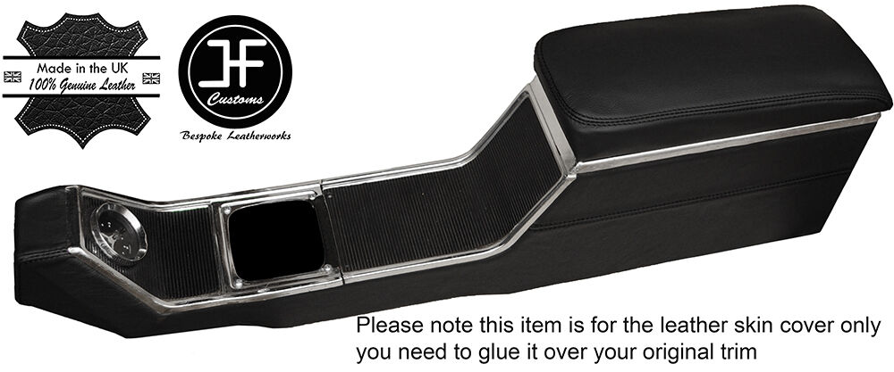 BLACK STITCH CENTRE CONSOLE & ARMREST LEATHER COVERS FITS FORD CORTINA MK1 MK2