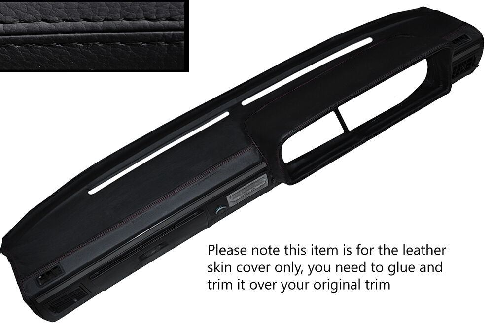 BLACK STITCH DASH DASHBOARD LEATHER SKIN COVER FITS VW SCIROCCO MK1 74-80