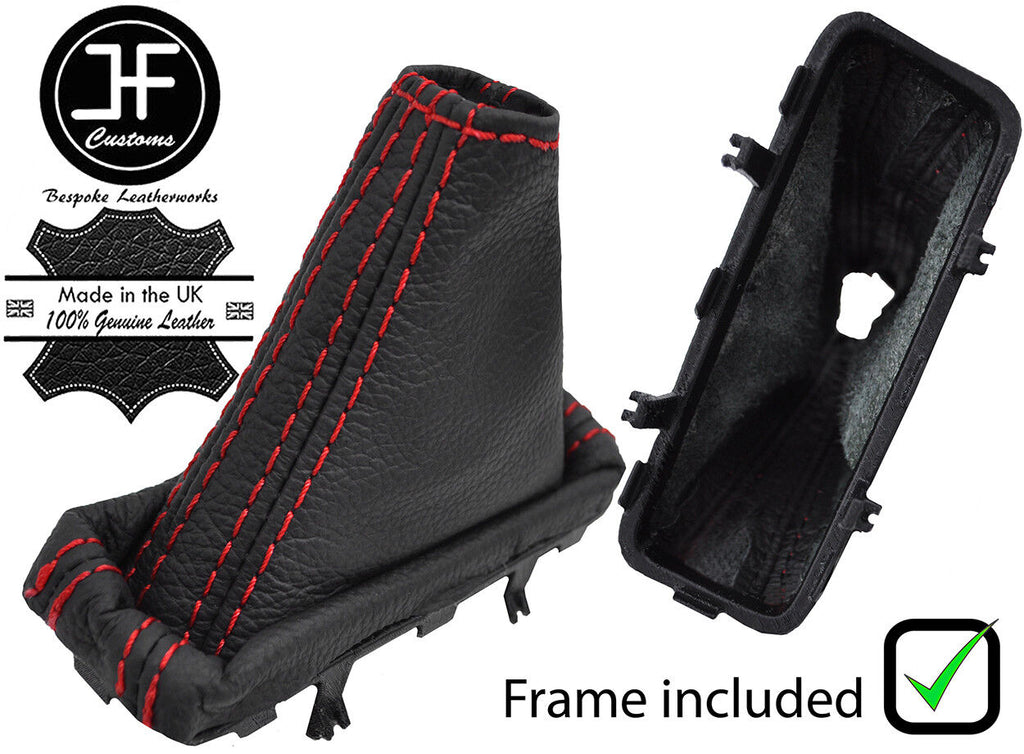 RED STITCH LEATHER AUTOMATIC GEAR GAITER PLASTIC FRAME FOR VOLVO S80 98-06
