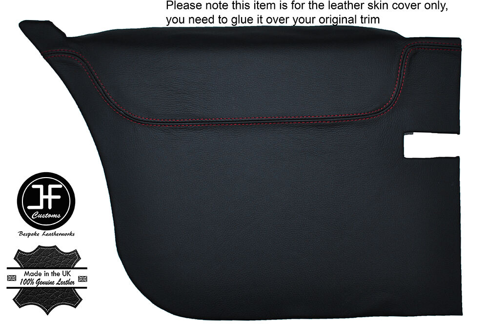 RED STITCH 2X REAR DOOR CARD LEATHER COVERS FITS BMW 3 SERIES E21 75-84