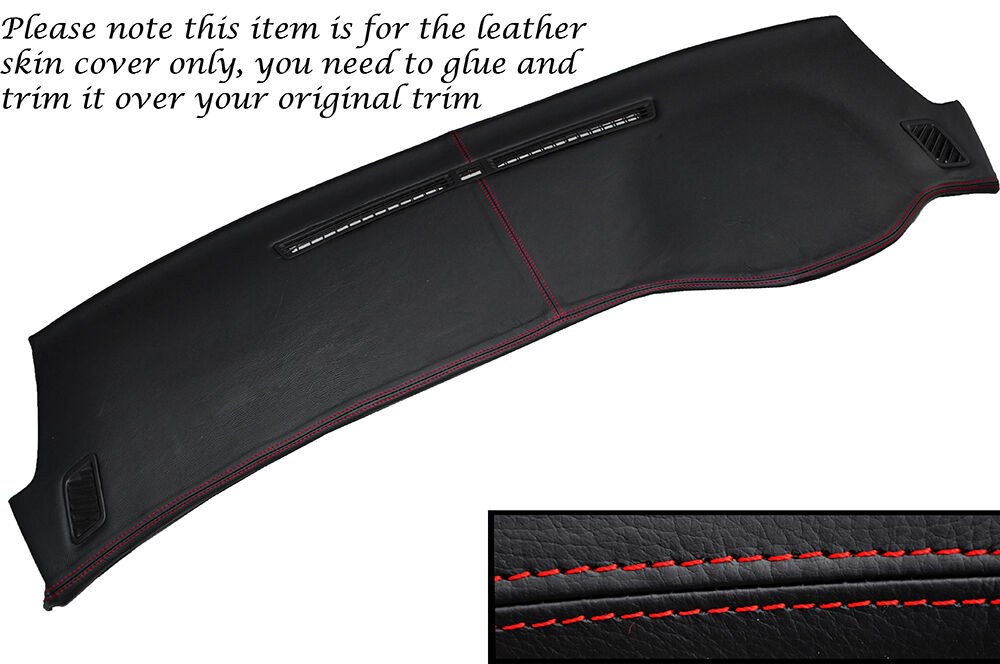 RED STITCH TOP DASH DASHBOARD LEATHER COVER FITS MITSUBISHI LANCER EVO 7 8 9