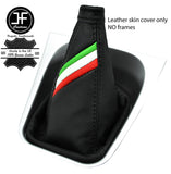 BLACK STITCH ITALIAN FLAG LEATHER GEAR GAITER FOR ALFA ROMEO GTV SPIDER PHASE 2