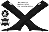 BLACK STITCH 2X A PILLAR  SUEDE COVERS FOR BMW 6 SERIES E63 COUPE 2004-2010