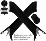 BLACK STITCH 2X A POST PILLAR REAL LEATHER COVERS FOR MAZDA MX5 MK4 ND 15-20