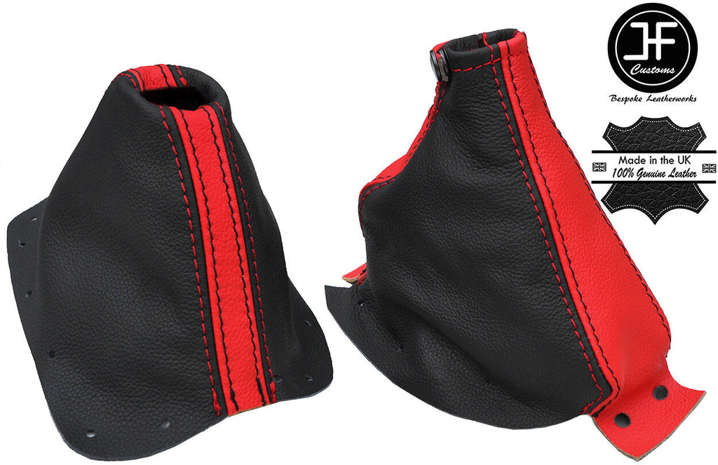 RED BLACK REAL LEATHER GEAR & HANDBRAKE GAITER SET FITS 300ZX Z32 1989-2000