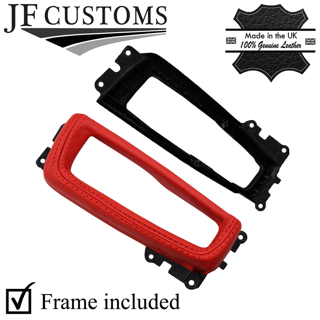 RED ITALIAN LEATHER AUTO GEAR SURROUND+FRAME FOR BMW 5 SERIES F10 F11 10-16