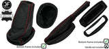 RED STITCH LEATHER GAITERS FRAME AND HANDLE COVER FOR LOTUS ELISE EXIGE 04-14